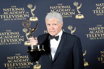 PASADENA - May 5: Alex Trebek in the press room at the 46th Daytime Emmy Awards Gala at the Pasadena Civic Center on May 5, 2019 in Pasadena, California